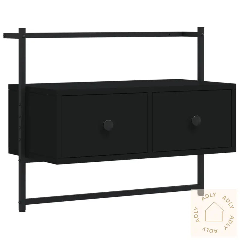 Tv-Benk Veggmontert Svart 60,5X30X51 Cm Konstruert Tre
