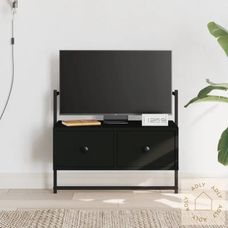 Tv-Benk Veggmontert Svart 60,5X30X51 Cm Konstruert Tre