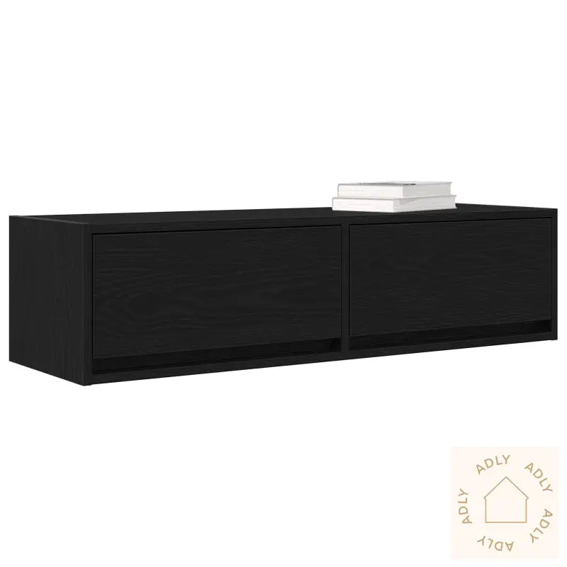 Tv-Stativ Svart Eik 100X31X25,5 Cm Konstruert Tre