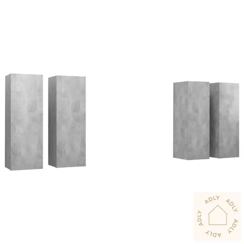 Tv-Benker 4 Stk Betonggrå 30,5X30X90 Cm Konstruert Tre