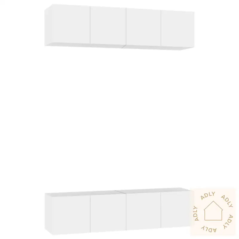 Tv-Benker 4 Stk Hvit 60X30X30 Cm Konstruert Tre