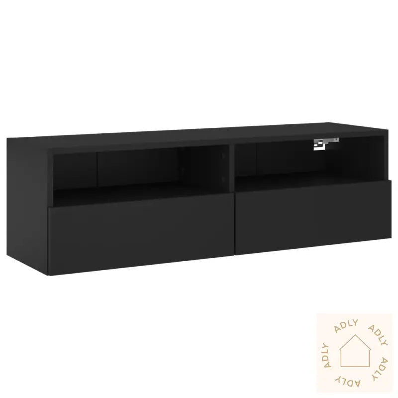 Vegghengt Tv-Benk Svart 100X30X30 Cm Konstruert Tre