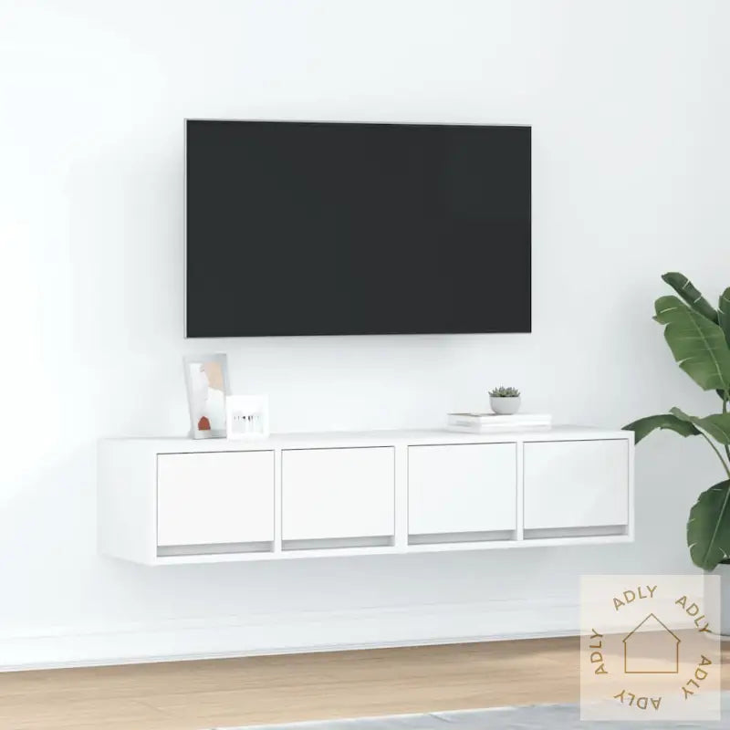 Tv-Benker 2 Stk Hvit 60X31X25,5 Cm Konstruert Tre