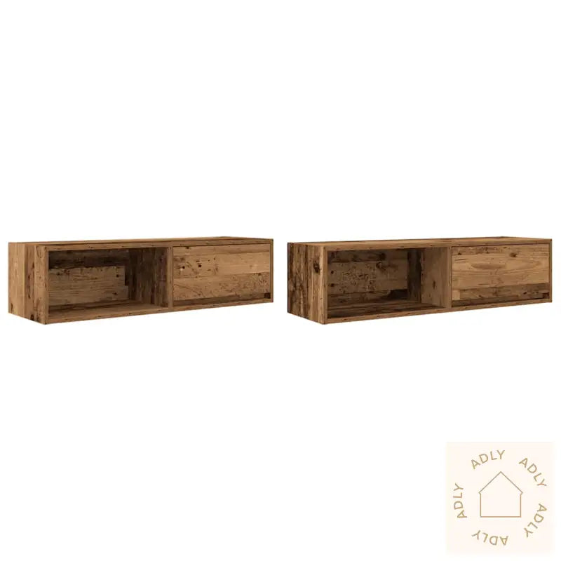 Tv-Benker 2 Stk Gammelt Tre 100X31X25,5 Cm Konstruert Tre