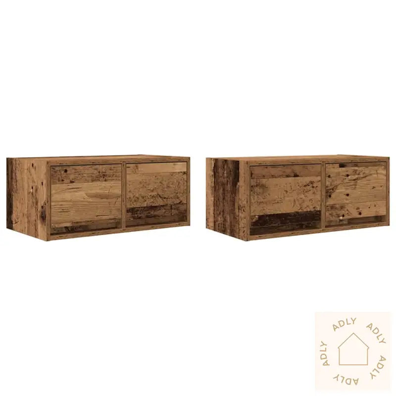 Tv-Benker 2 Stk Gammelt Tre 60X31X25,5 Cm Konstruert Tre