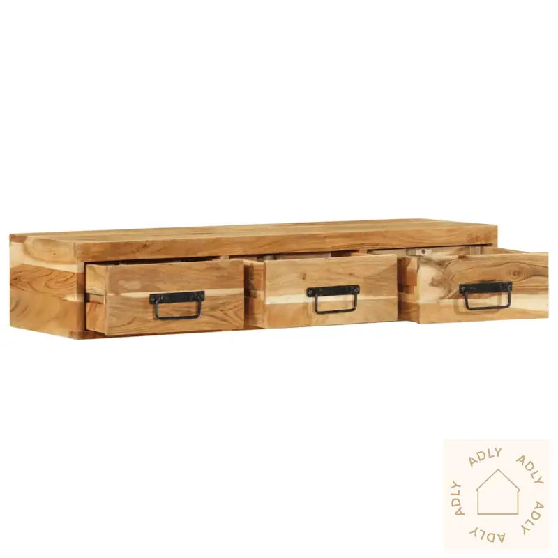 Veggmontert Tv-Benk 100X30X19 Cm Heltre Akasie