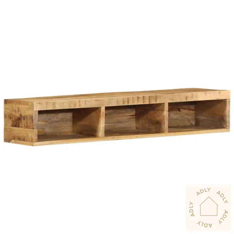 Veggmontert Tv-Benk 100X30X19 Cm Grovt Heltre Mangotre