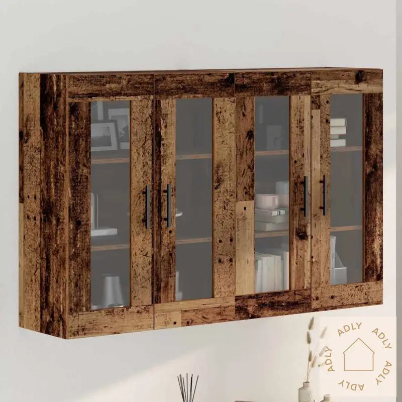 Veggmonterte Skap Sett På 2 Stk - Eldre Tre, 69,5 X 34 X 90 Cm - Konstruksjonsmateriale