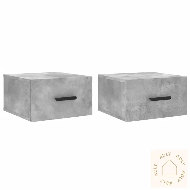 Veggmonterte Nattbord 2 Stk Betonggrå 35X35X20 Cm