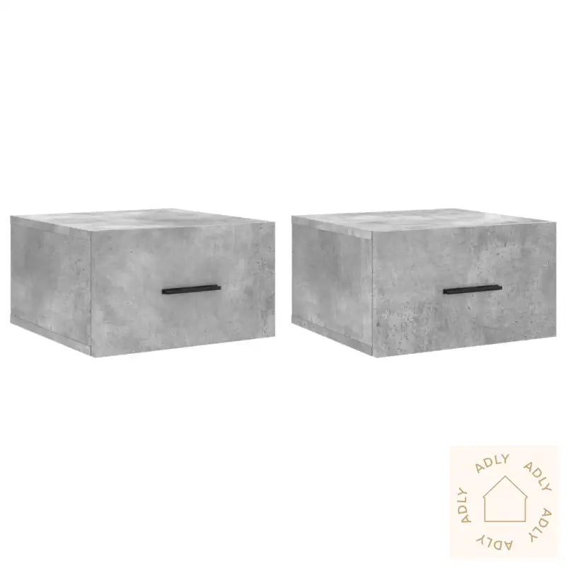Veggmonterte Nattbord 2 Stk Betonggrå 35X35X20 Cm