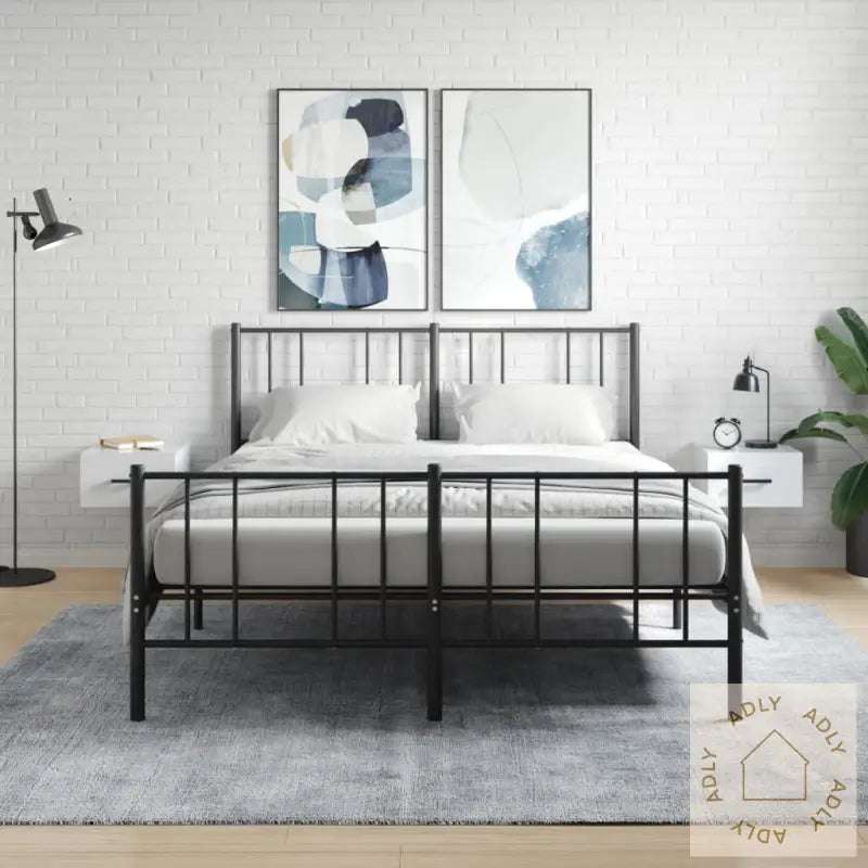 Veggmonterte Nattbord 2 Stk Høyglans Hvit 35X35X20 Cm