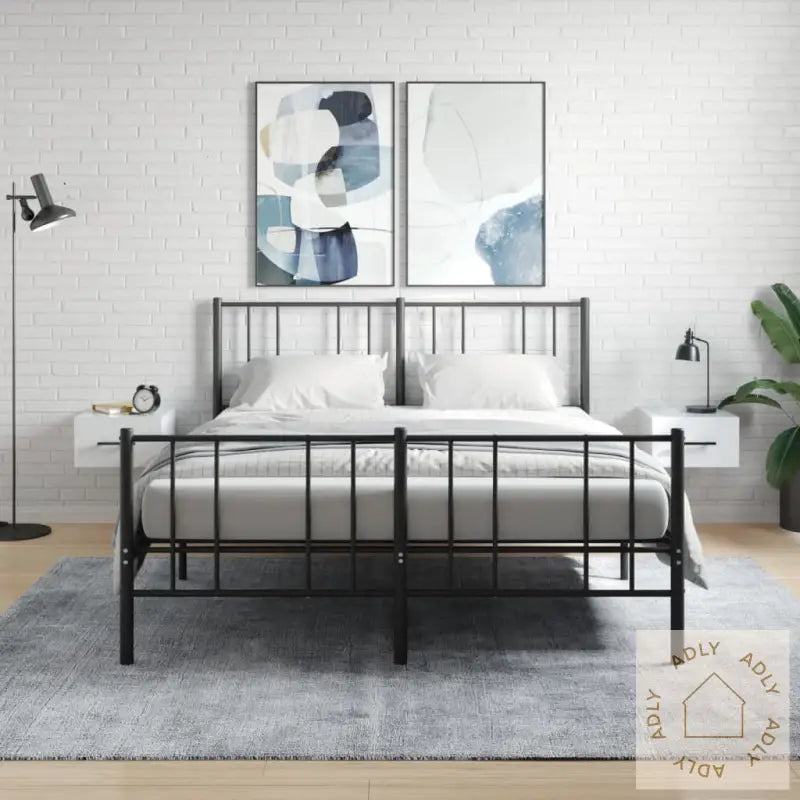 Veggmonterte Nattbord 2 Stk Høyglans Hvit 35X35X20 Cm