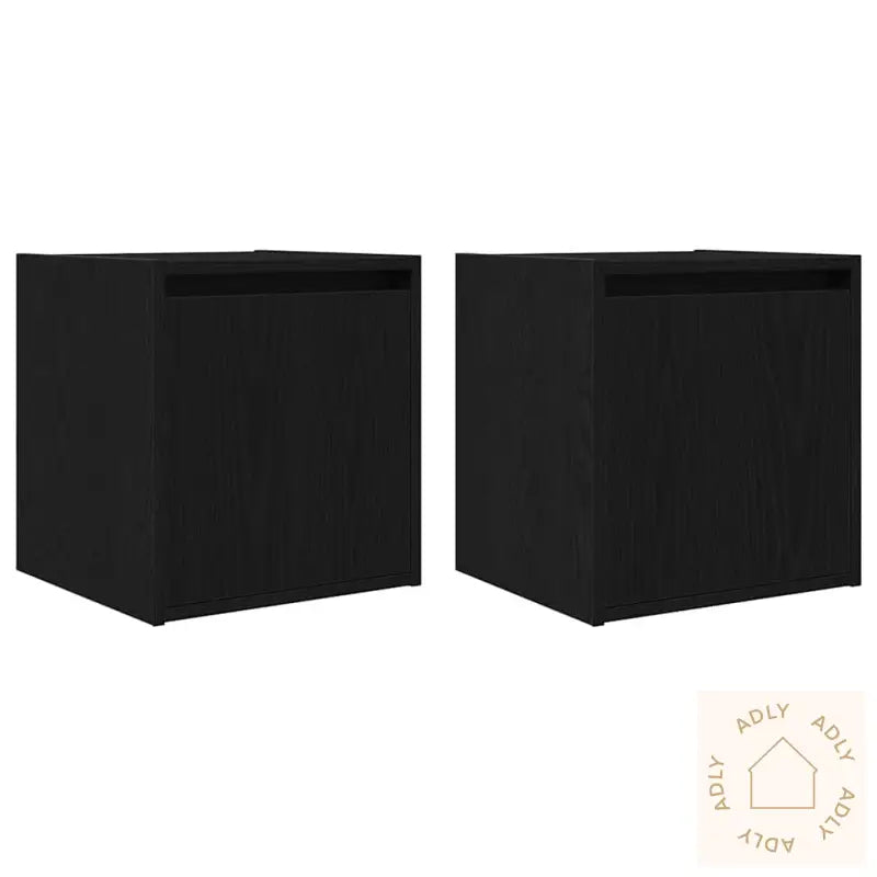 Veggmontert Nattbord 2 Stk Svart 38X34X40 Cm