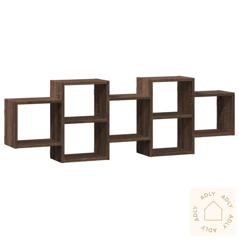 Vegghylle Brun Eik 129X18X42 Cm Konstruert Tre