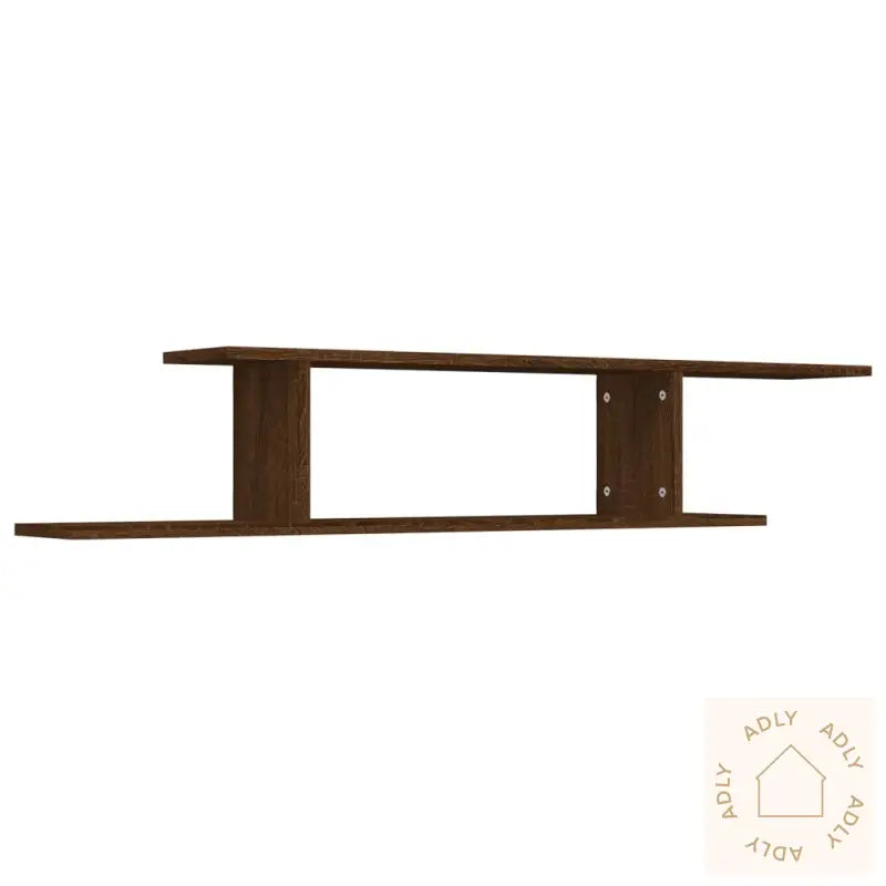 Veggmontert Tv-Hylle Brun Eik 125X18X23 Cm Konstruert Tre