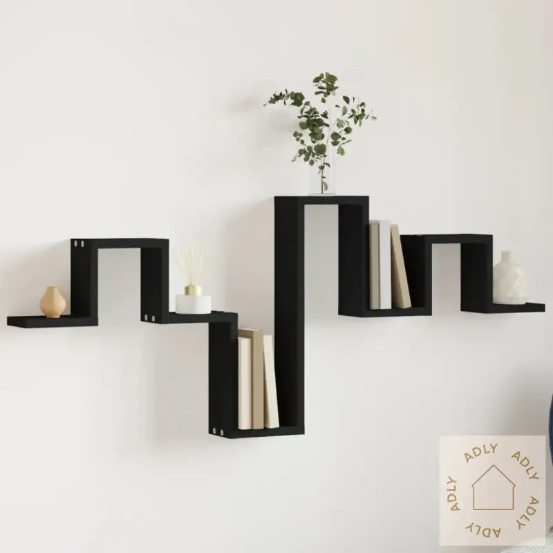 Vegghylle Svart 104,5X10X43 Cm Konstruert Tre