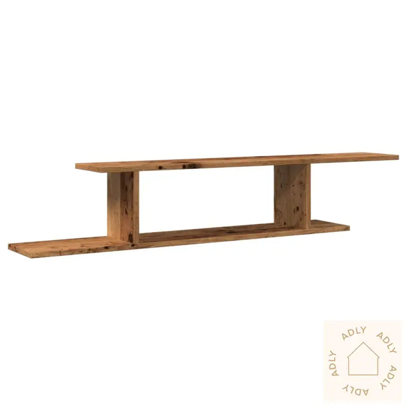 Veggmontert Tv-Hylle Gammelt Tre 125X18X23 Cm Konstruert Tre