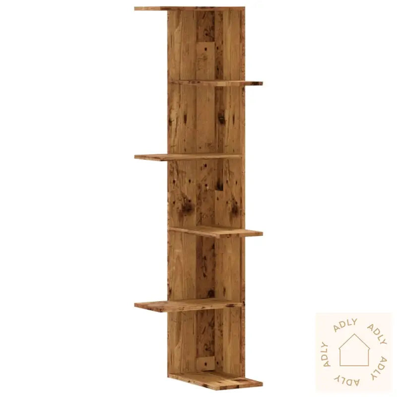 Veggmontert Hylle Gammelt Tre 36,5X36,5X140 Cm Konstruert Tre