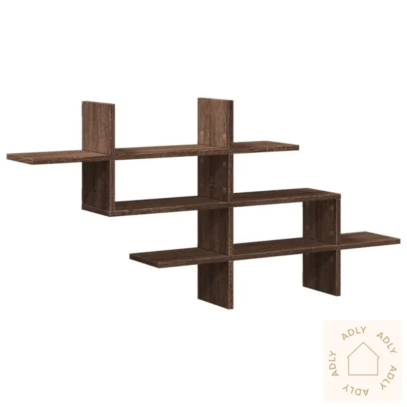 Vegghylle Brun Eik 124,5X18X60,5 Cm Konstruert Tre