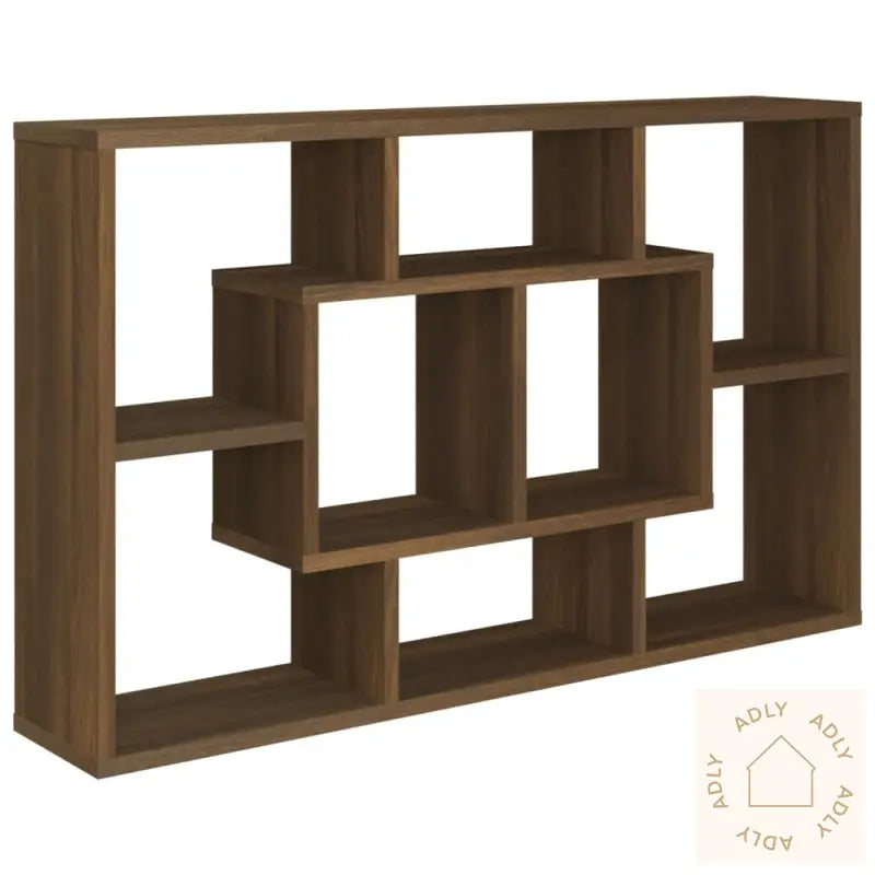 Vegghylle Brun Eik 85X16X52,5 Cm Konstruert Tre