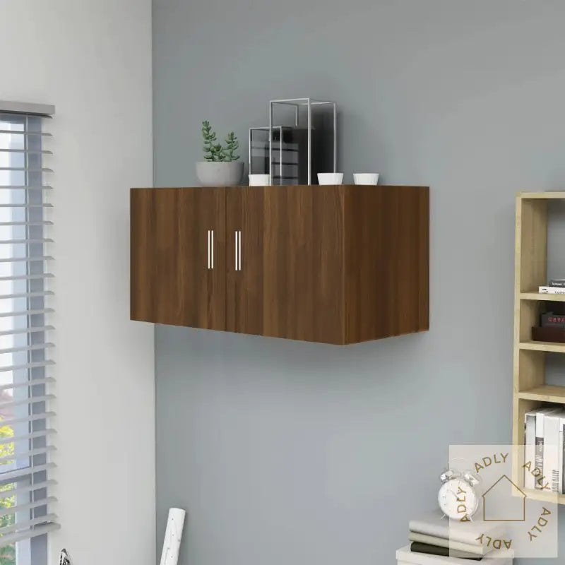 Veggskap Brun Eik 80X39X40 Cm Konstruert Tre