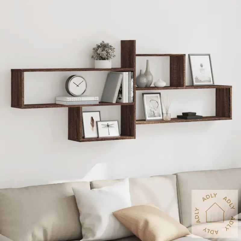 Vegghylle Brun Eik 167,5X18X68 Cm Konstruert Tre