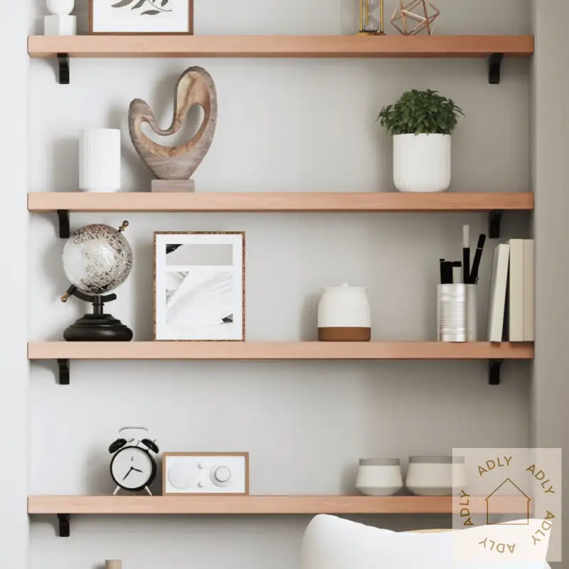 Vegghylle Lysebrun 80X10X4 Cm Behandlet Heltre Eik