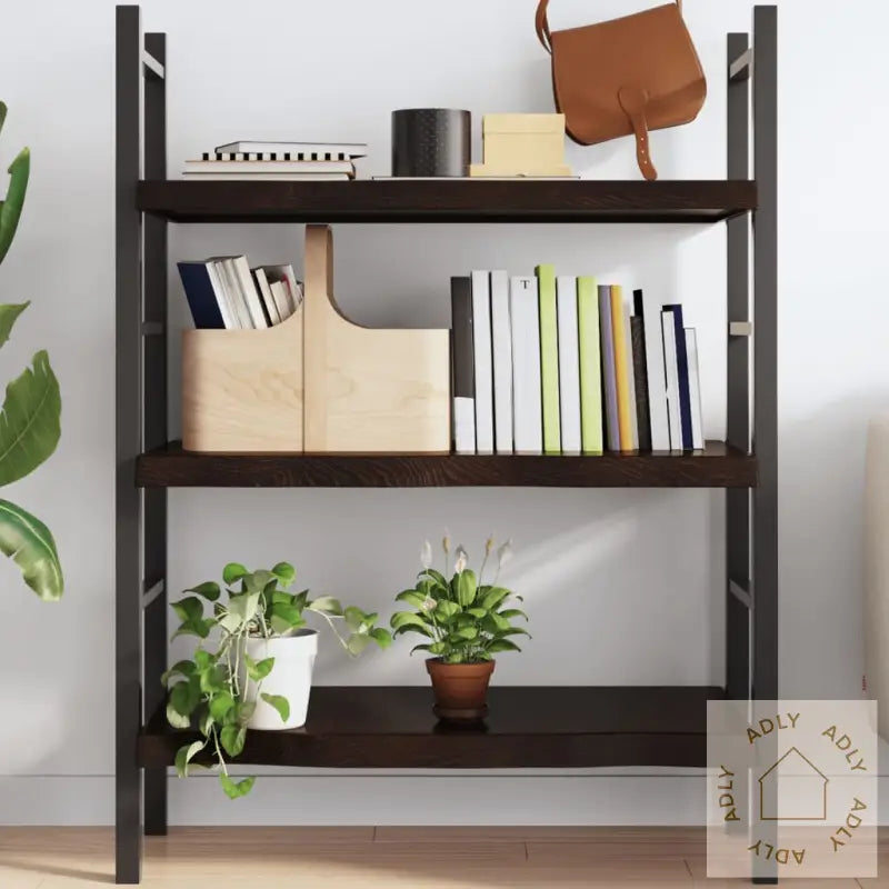 Vegghylle Mørkebrun 100X50X(2-6) Cm Behandlet Heltre Eik