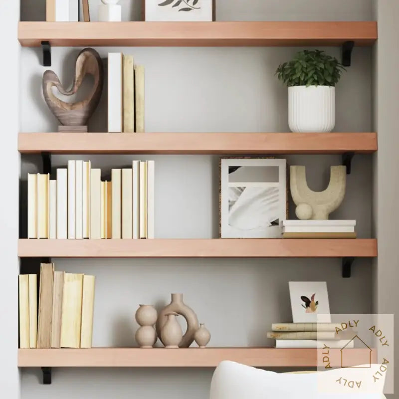 Vegghylle Lysebrun 80X20X6 Cm Behandlet Heltre Eik