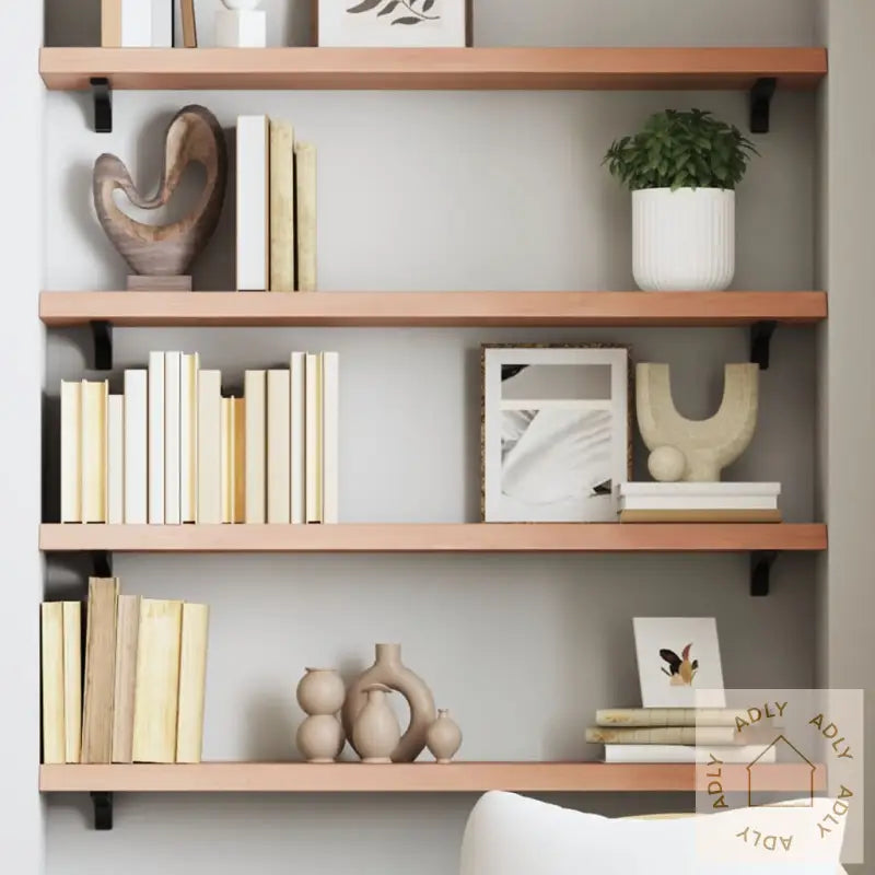 Vegghylle Lysebrun 80X20X4 Cm Behandlet Heltre Eik