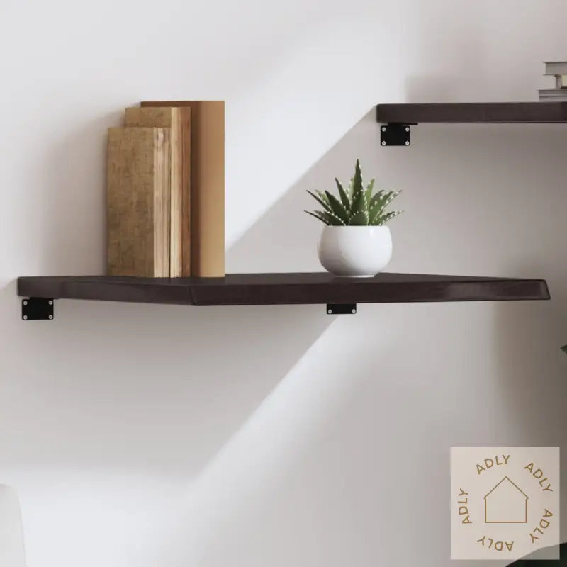Vegghylle Mørkebrun 60X60X(2-4) Cm Behandlet Heltre Eik