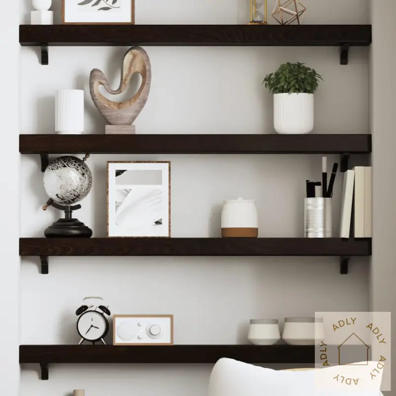 Vegghylle Mørkebrun 80X10X6 Cm Behandlet Heltre Eik