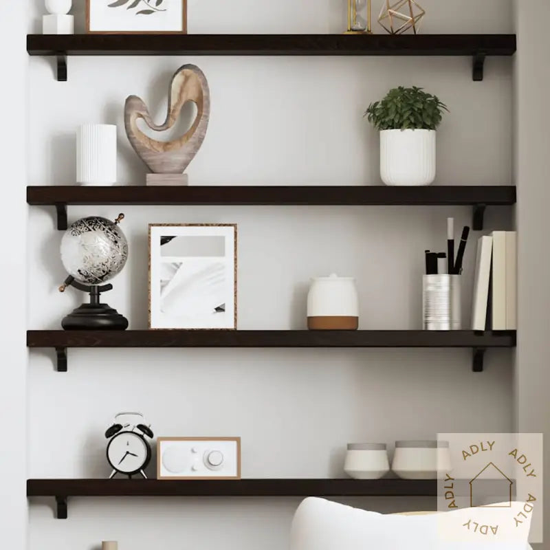 Vegghylle Mørkebrun 80X10X4 Cm Behandlet Heltre Eik