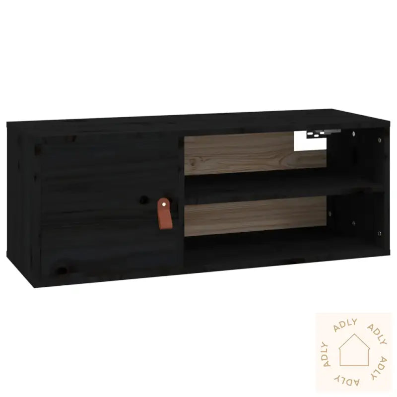 Veggskap Svart 80X30X30 Cm Heltre Furu