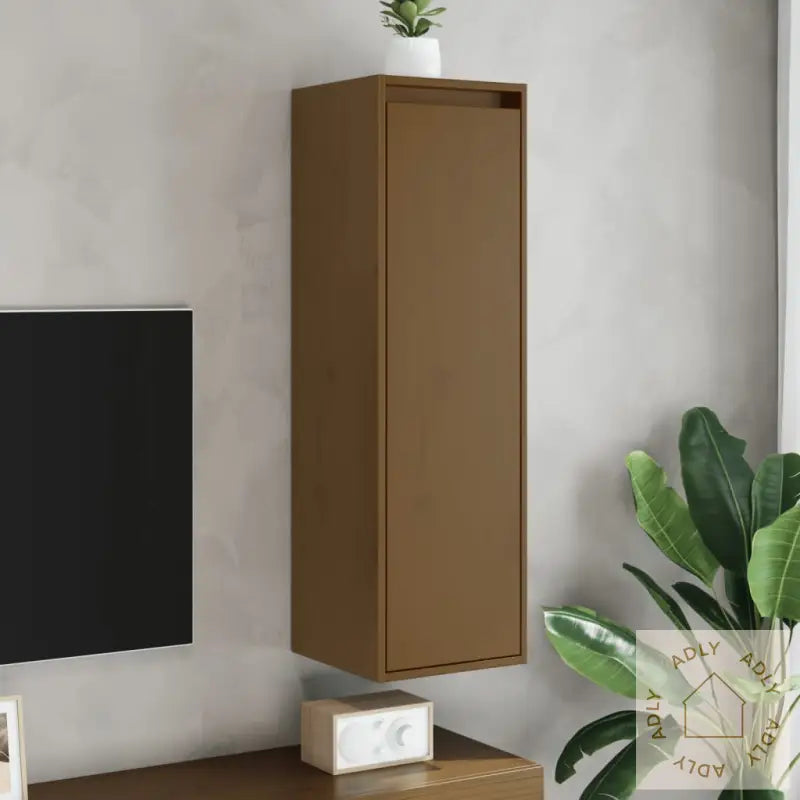 Veggskap Honningbrun 30X30X100 Cm Heltre Furu