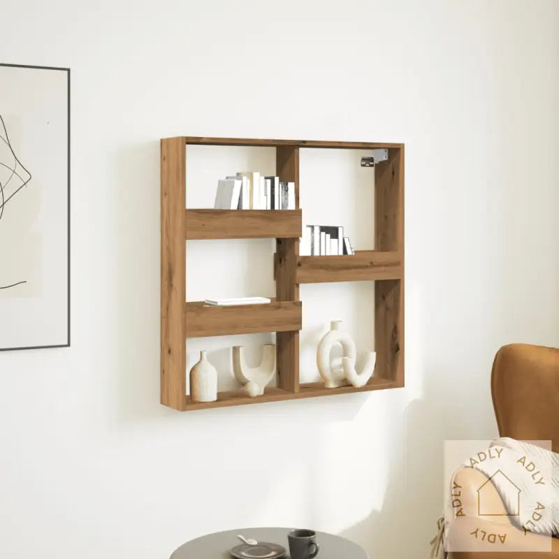 Veggskap Artisan Eik 80X15X80 Cm Konstruert Tre