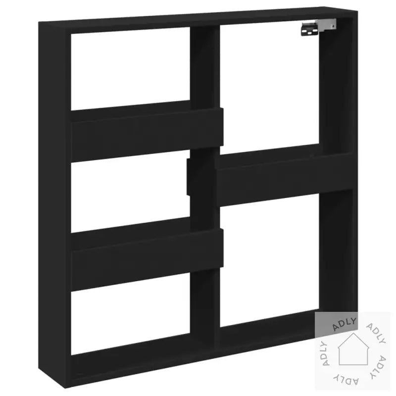 Veggskap Svart 80X15X80 Cm Konstruert Tre