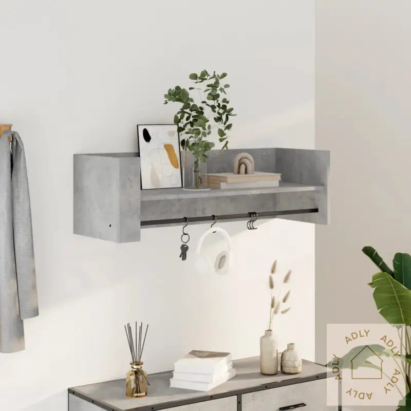 Vegghylle Betonggrå 100X35X30,5 Cm Sponplate