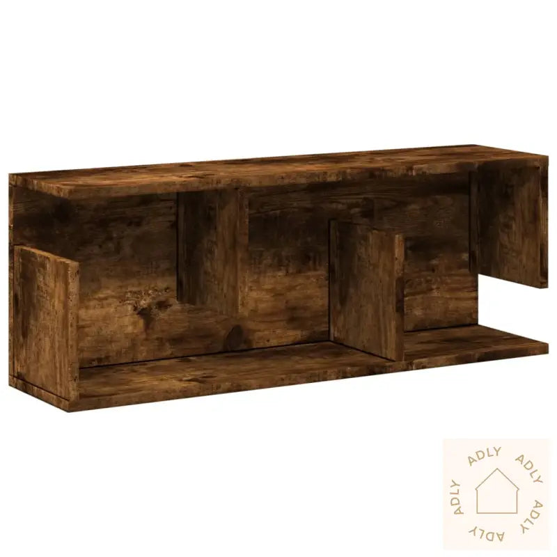 Veggskap 80X20X30 Cm Røkt Eik Konstruert Tre