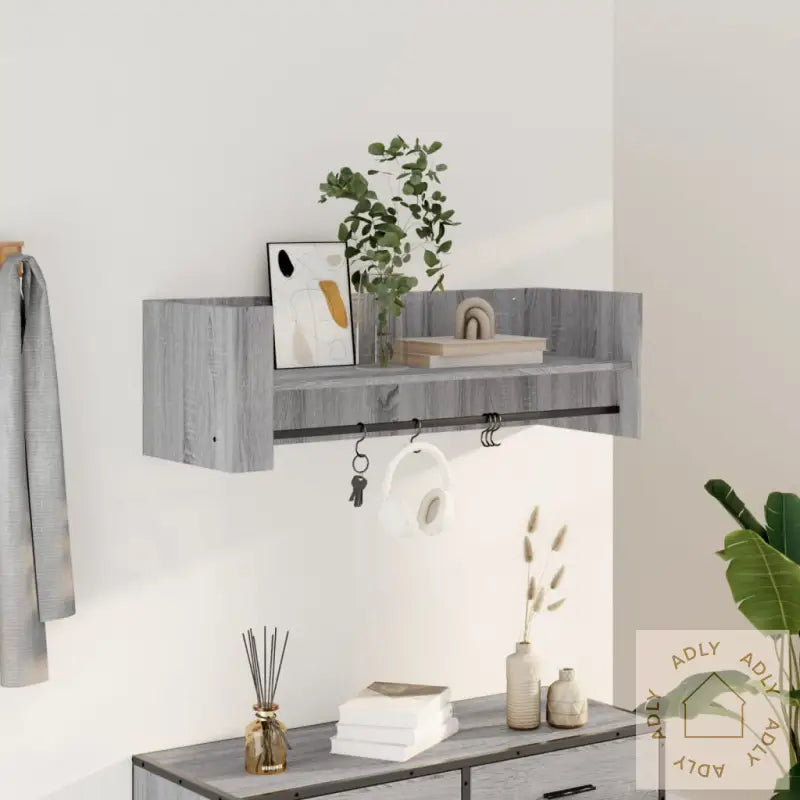 Vegghylle Grå Sonoma 100X35X30,5 Cm Konstruert Tre
