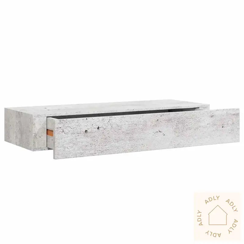 Veggmontert Skuffehylle Betonggrå 60X23,5X10 Cm Mdf