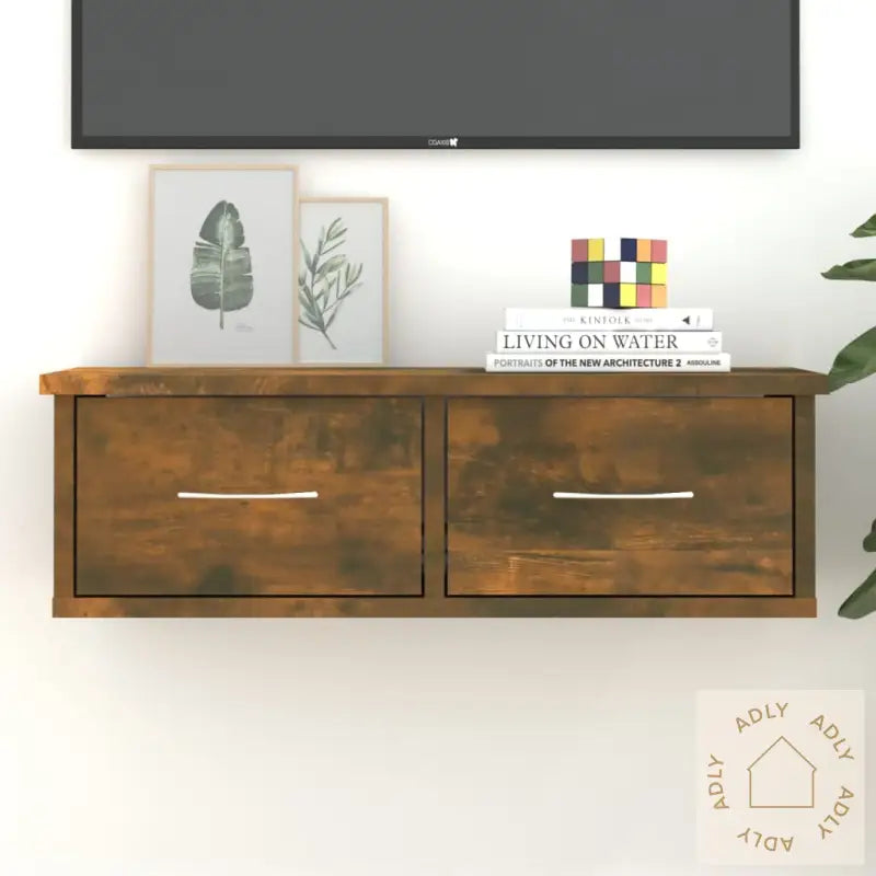 Tv-Benk Røkt Eik 60X26X18,5 Cm Konstruert Tre