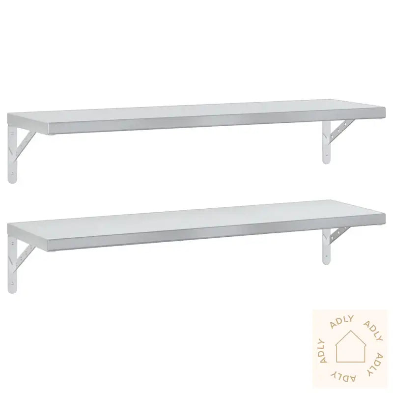 Vegghyller 2 Stk 100X30 Cm Sølv Rustfritt Stål