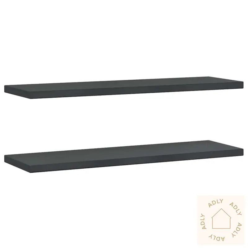 Vegghyller 2 Stk 100X30X3 Cm Svart Rustfritt Stål