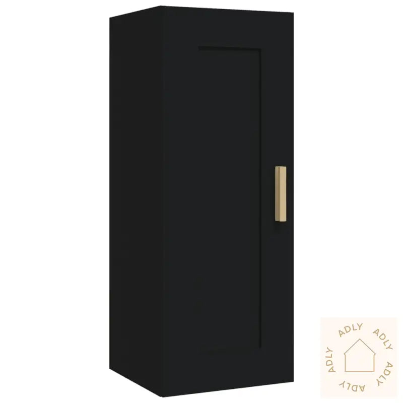 Veggskap Svart 35X34X90 Cm Konstruert Tre