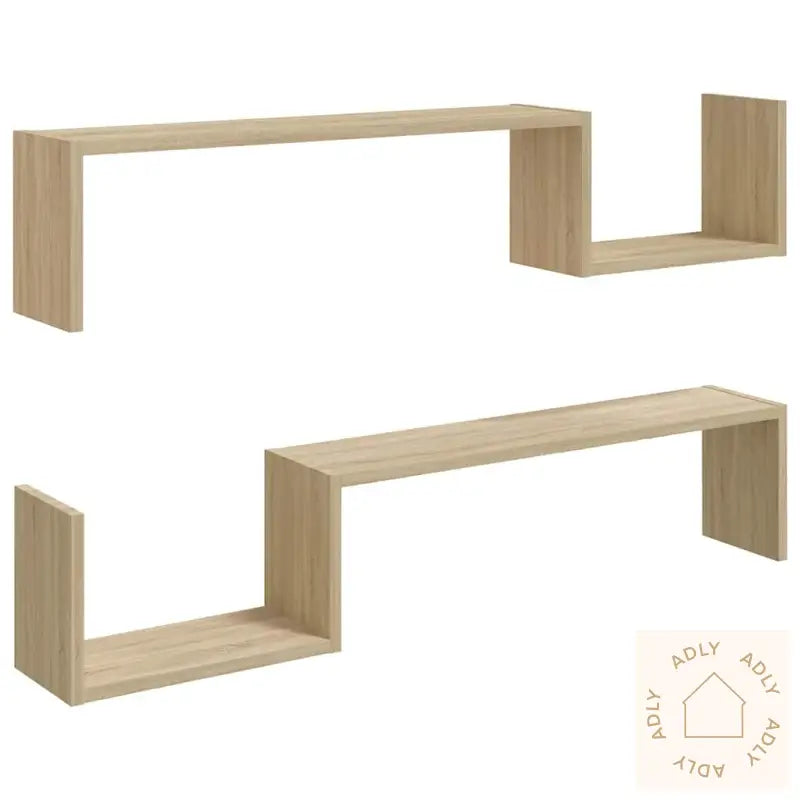 Vegghyller 2 Stk Sonoma Eik 100X15X20 Cm Konstruert Tre