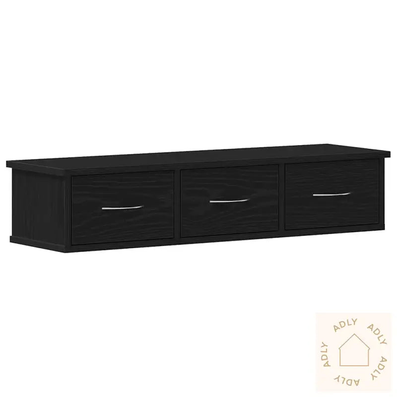 Veggskap Svart Eik 88X26X18,5 Cm Konstruert Tre
