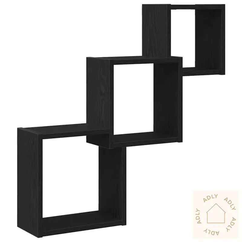 Vegghyller Kubeformet Svart Eik 68X15X68 Cm Konstruert Tre