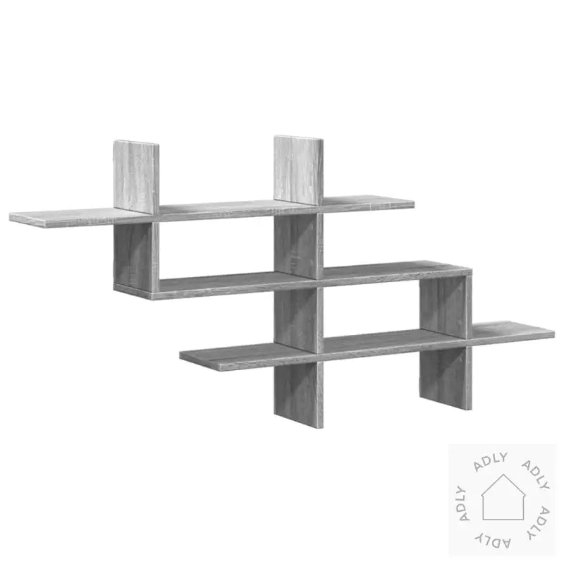 Vegghylle Grå Sonoma 124,5X18X60,5 Cm Konstruert Tre