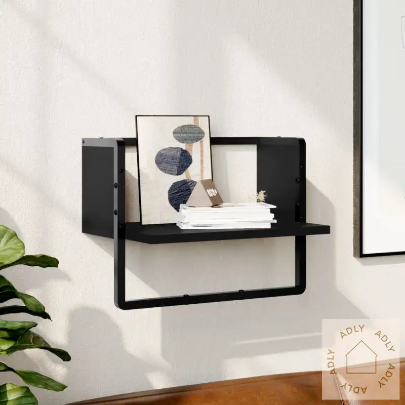 Vegghylle Med Stang Svart 40X25X30 Cm